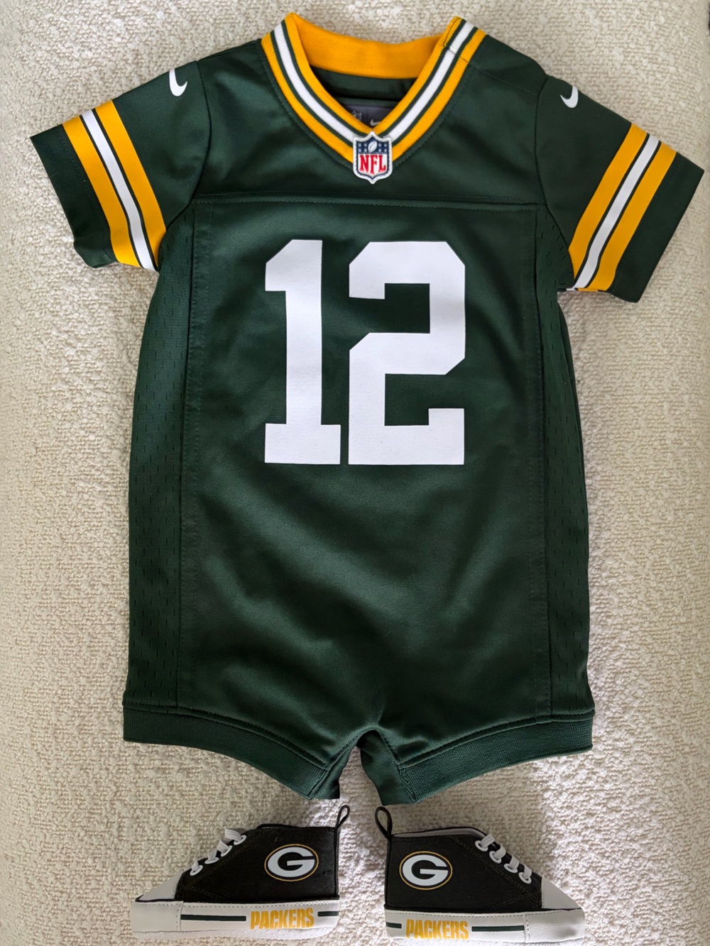 🏈 Nike Green Bay Packers Aaron Rodgers #12 Infant Game Day Bundle